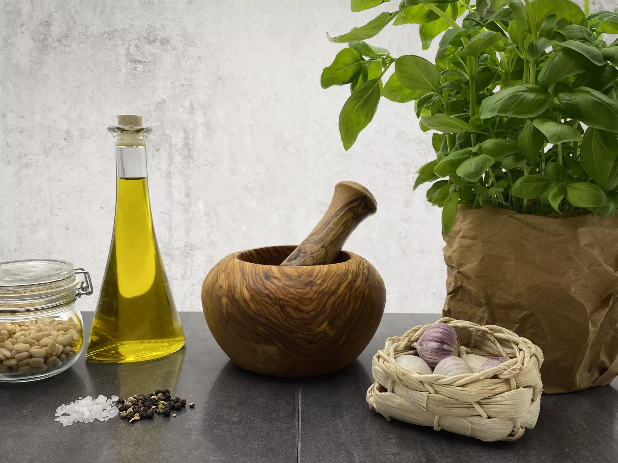 Olivenholz Mörser Minos | & nachhaltig naturbelassen olivood 